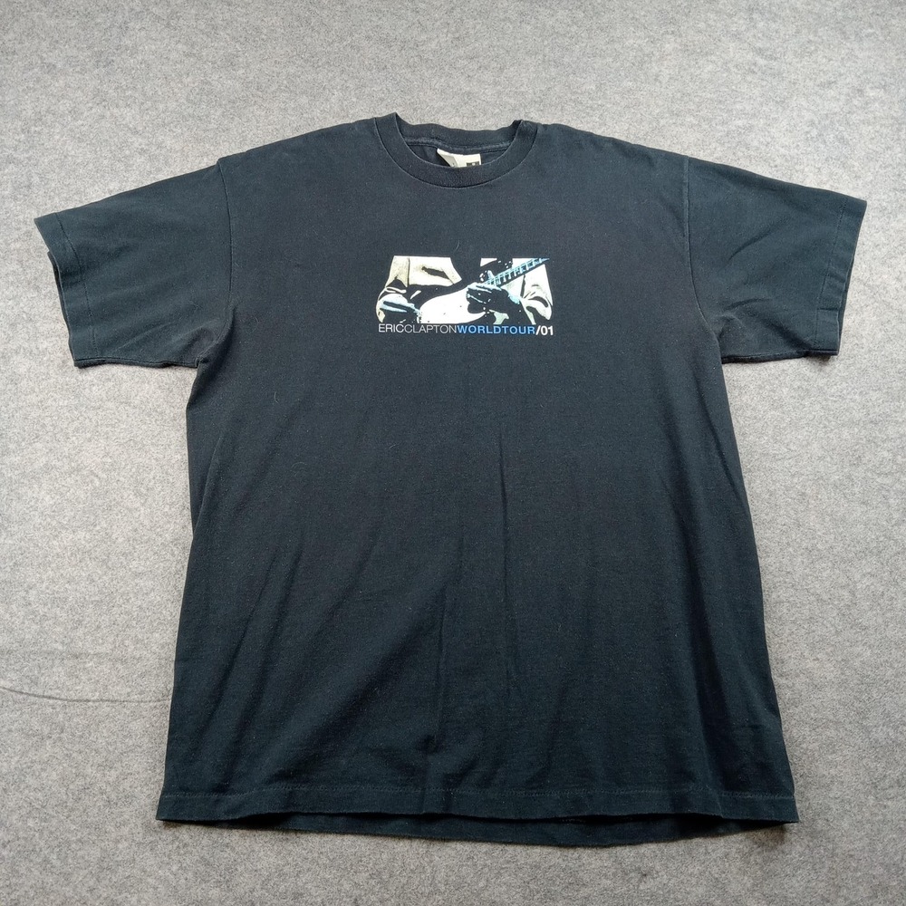 Vintage Eric Clapton Shirt Mens XL World Tour 2001 Concert Merch Graphic Tee USA